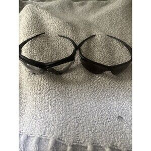 Lot Of 2 NEMESIS Wrap Polarized Black & Clear Lens Black Frames Safety Glasses